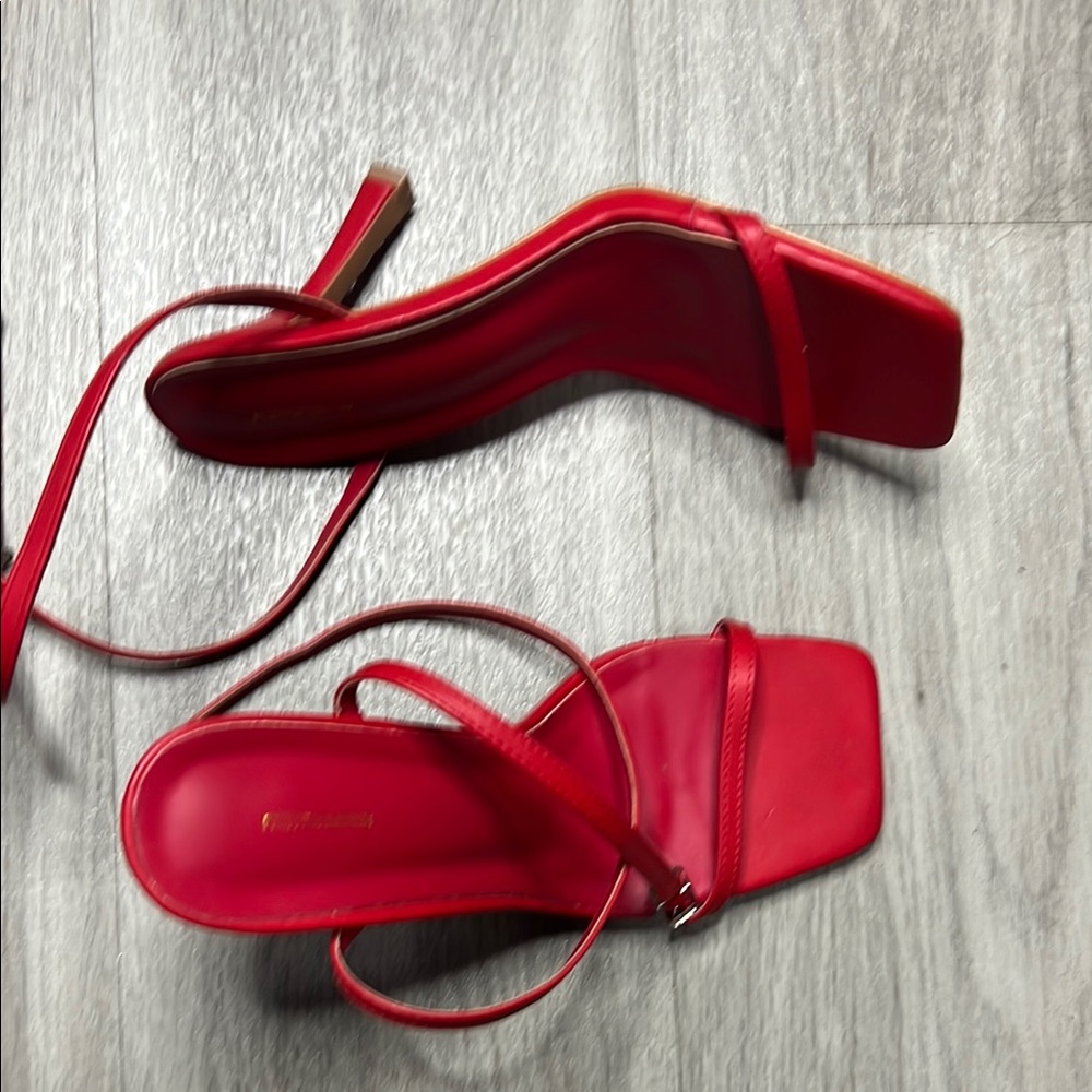 PLT Red Strappy Sandals